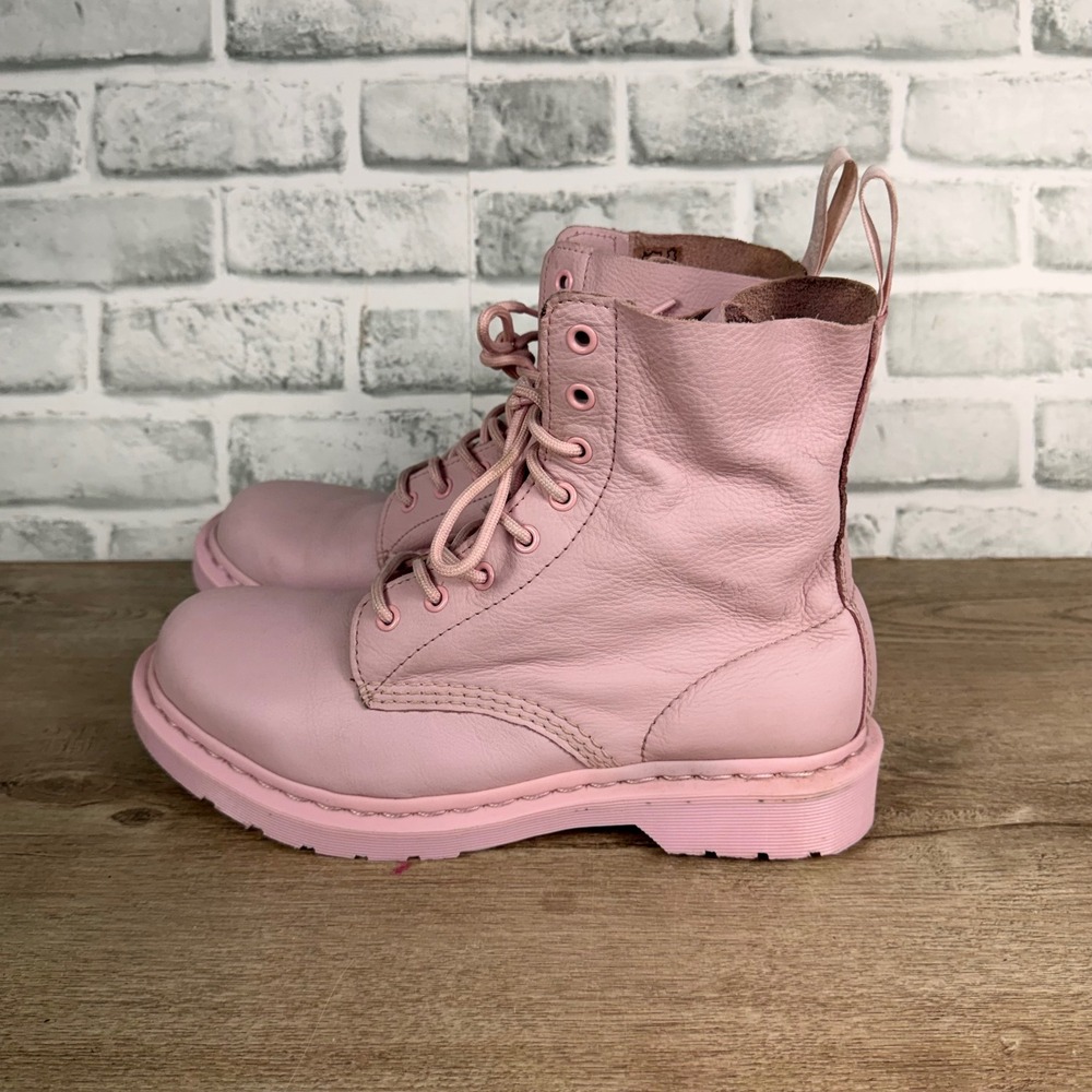 Dr. Martens 1460 Pascal Mono Lace Up Boots Pink Womens 11